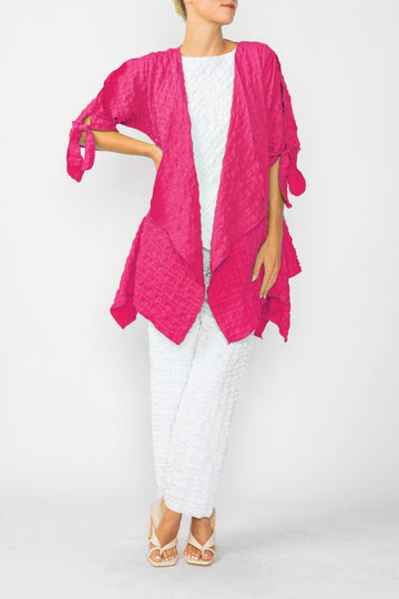 Fuchsia Dolman Sleeve Open Jacket